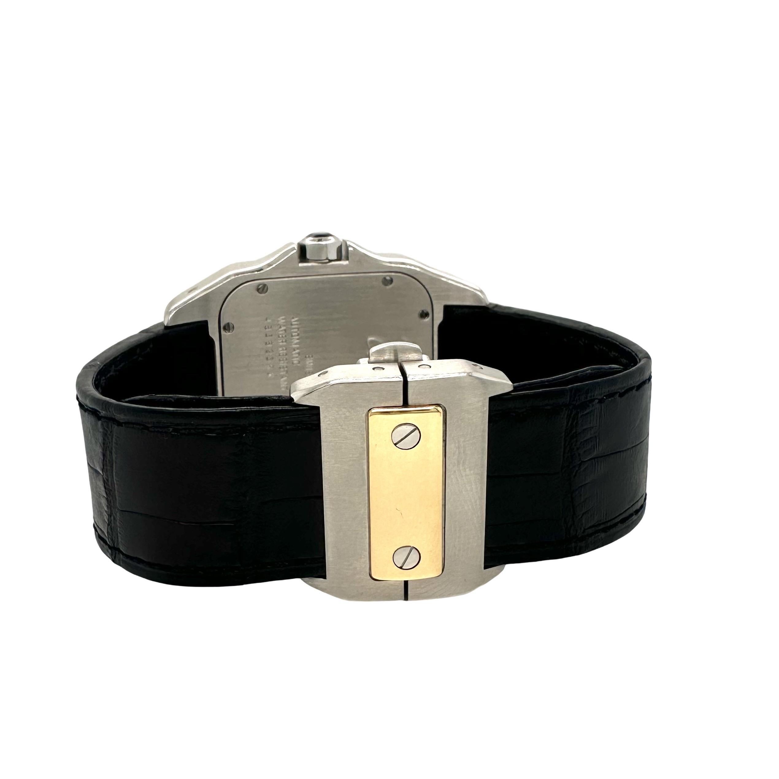 Women's or Men's Cartier Santos 100 Ref. 2656 Two Tone Steel 18k Gold 38mm Watch For Sale