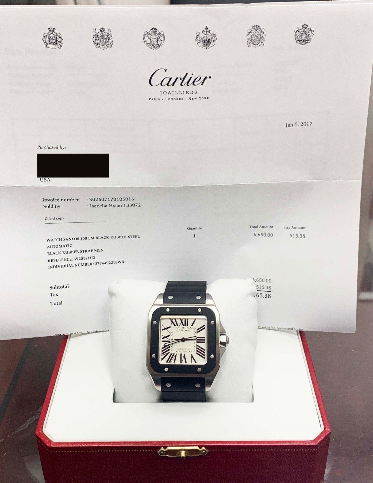 Cartier Santos 100 Ref 3774 W20121 Large Stainless Steel Box and Papers 3