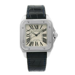 Cartier Santos 100 Silver Roman Dial Steel Automatic Large Men’s Watch W20073X8