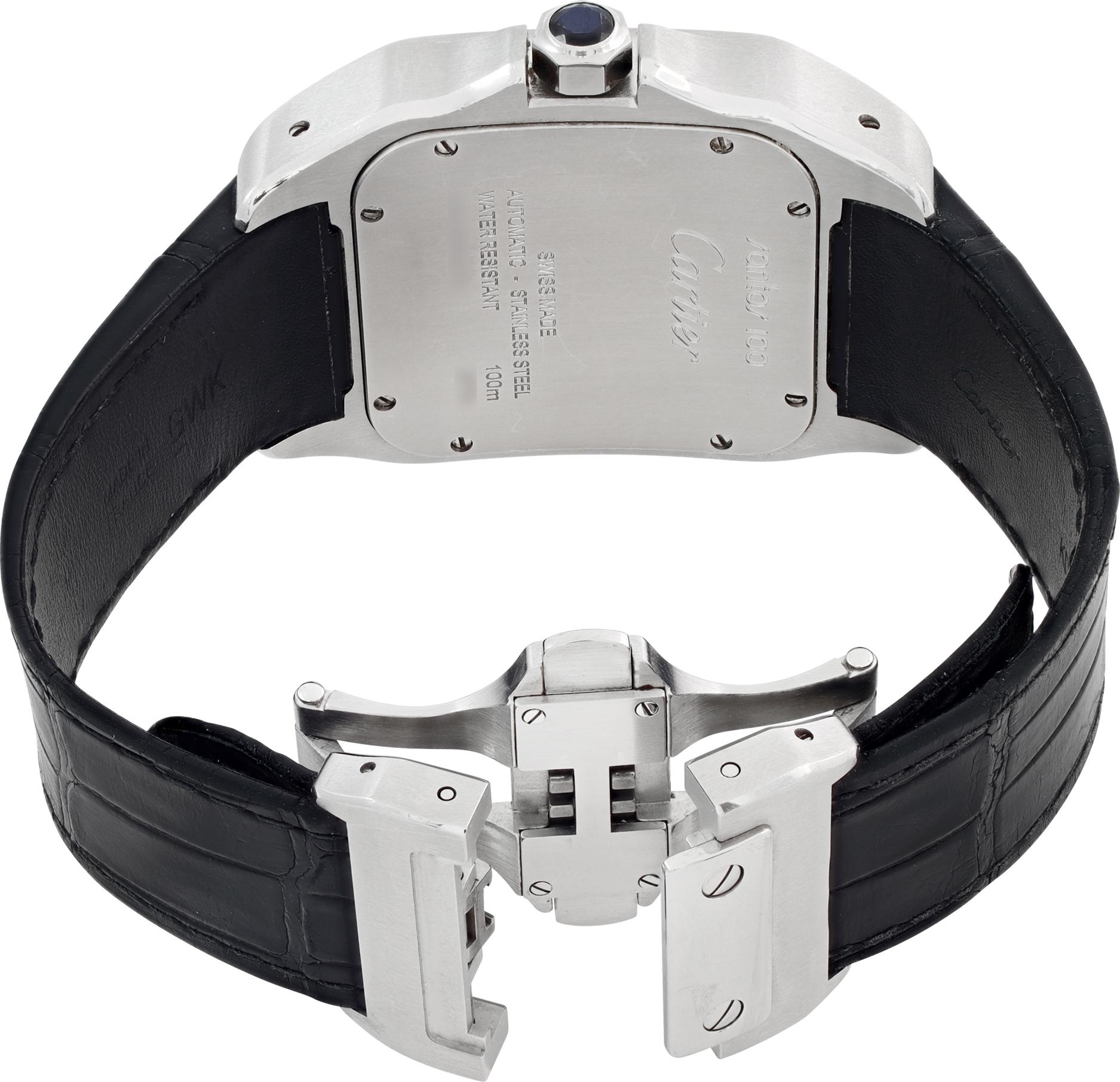 Cartier Santos 100, montre-bracelet automatique en acier inoxydable réf. W20073X8 Pour hommes en vente