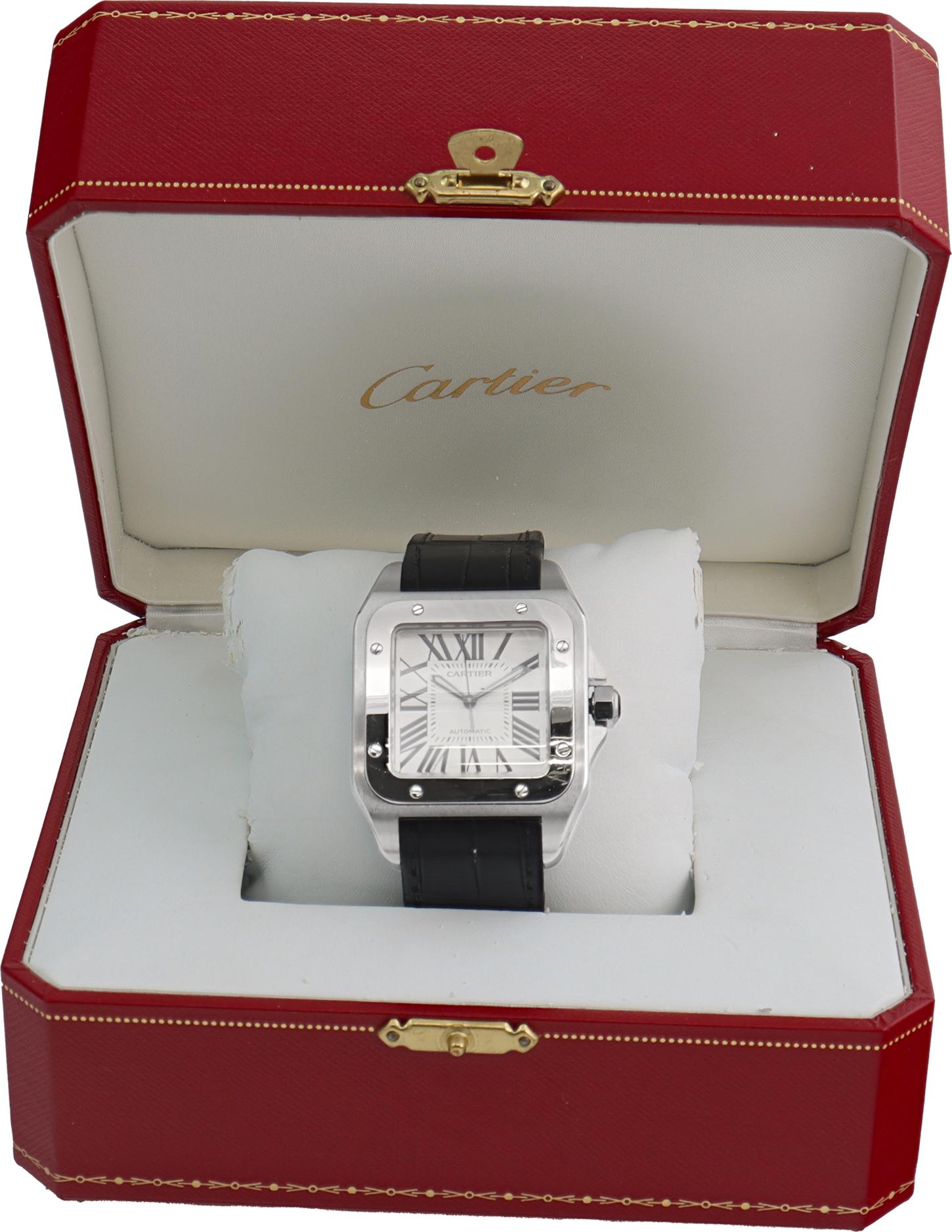 Cartier Santos 100, montre-bracelet automatique en acier inoxydable réf. W20073X8 en vente 2