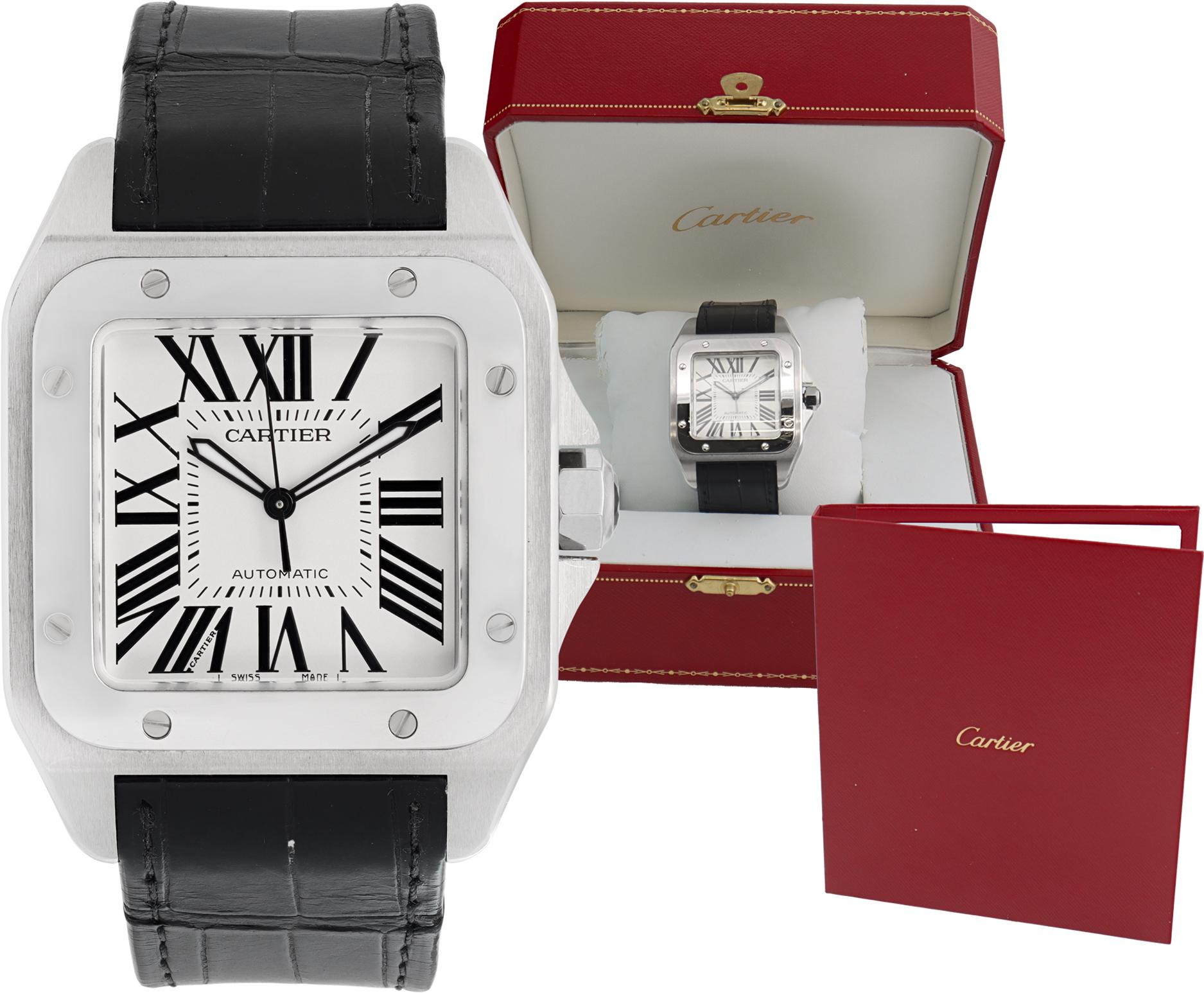 Cartier Santos 100, montre-bracelet automatique en acier inoxydable réf. W20073X8 en vente 3