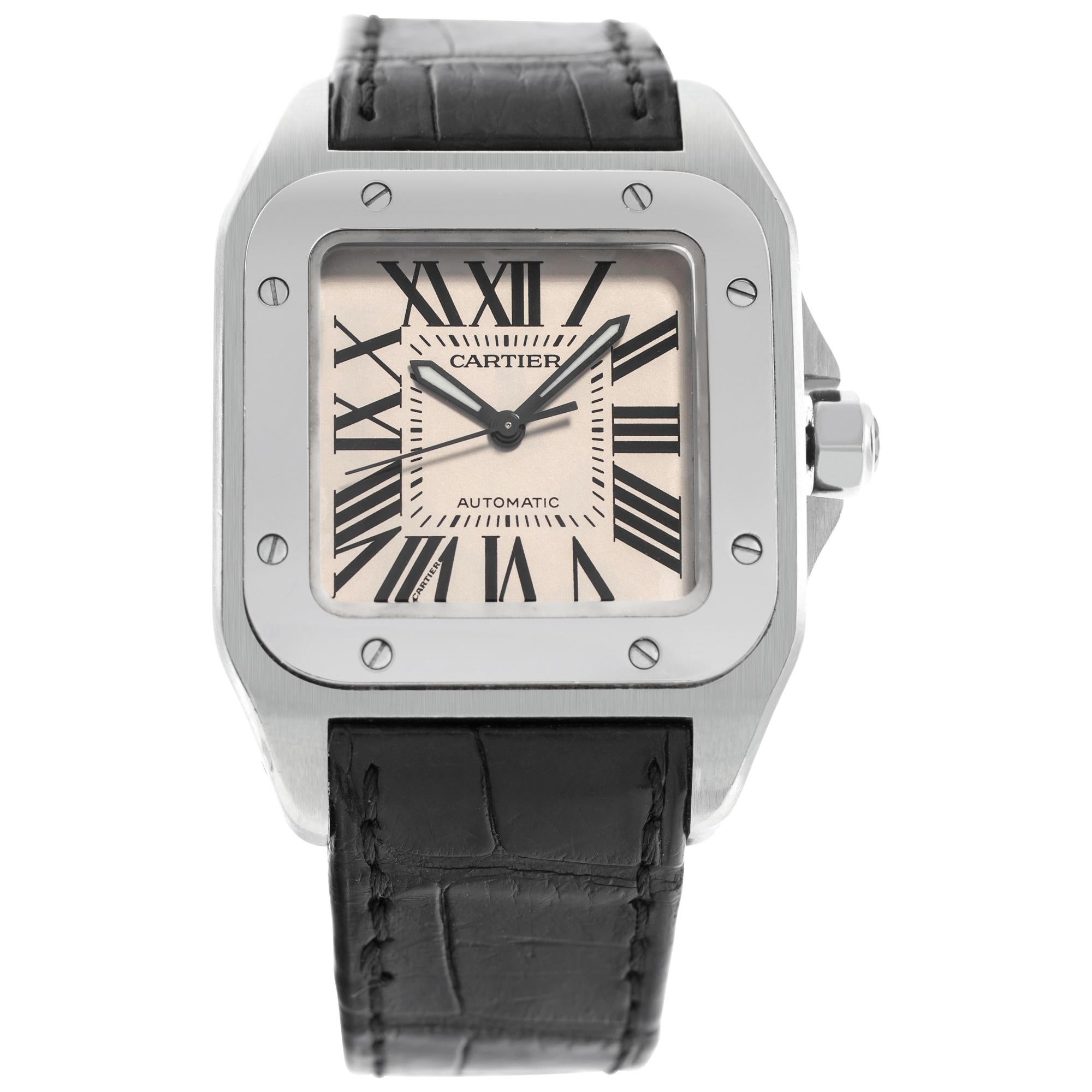 Cartier Santos 100  stainless steel Automatic Wristwatch Ref  w20106x8 For Sale