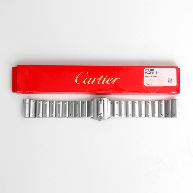Cartier Santos 100 Stainless Steel Bracelet at 1stDibs | cartier santos 100  xl steel bracelet, cartier santos 100 bracelet, cartier santos 100 xl  stainless steel bracelet