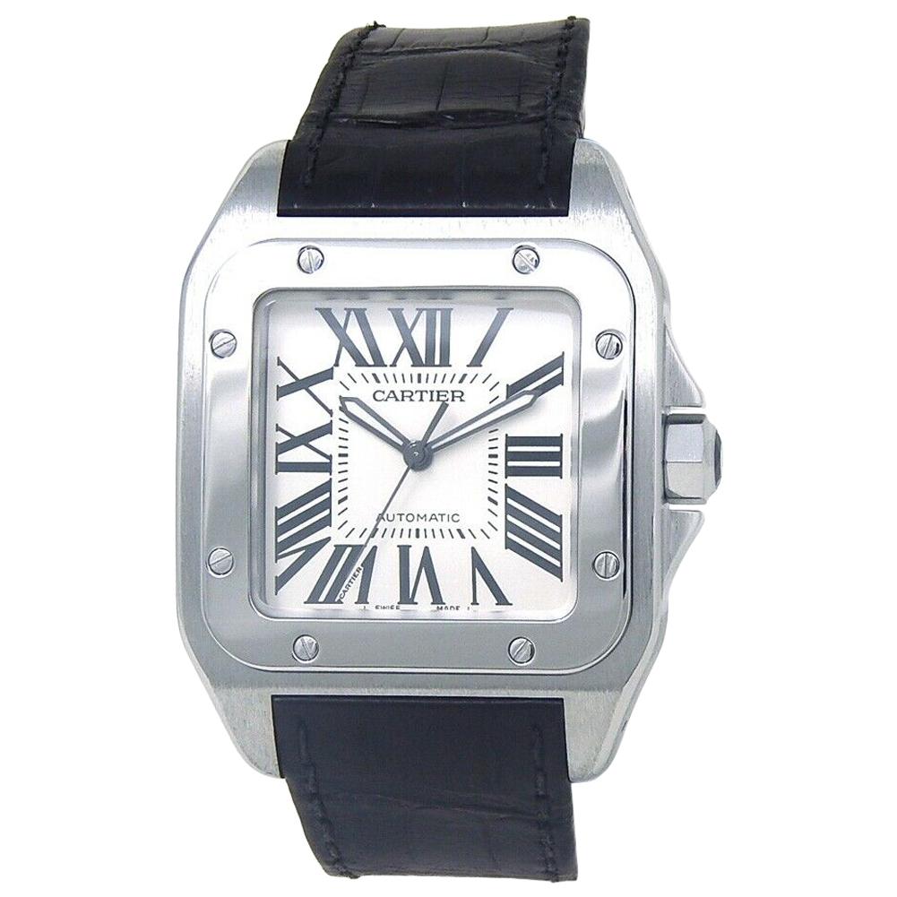 Cartier Santos 100 Stainless Steel Men's Watch Automatic 2656 For Sale