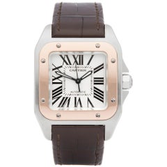 Cartier Santos 100 Stainless Steel and Rose Gold 2878