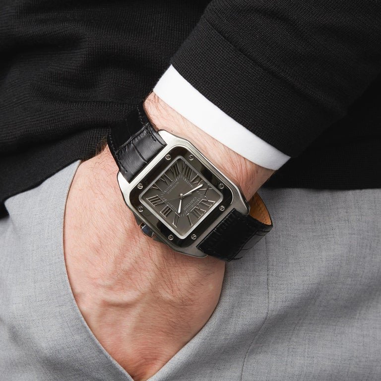 Cartier Santos 100 Stainless Steel W20134X8 Wristwatch at 1stDibs