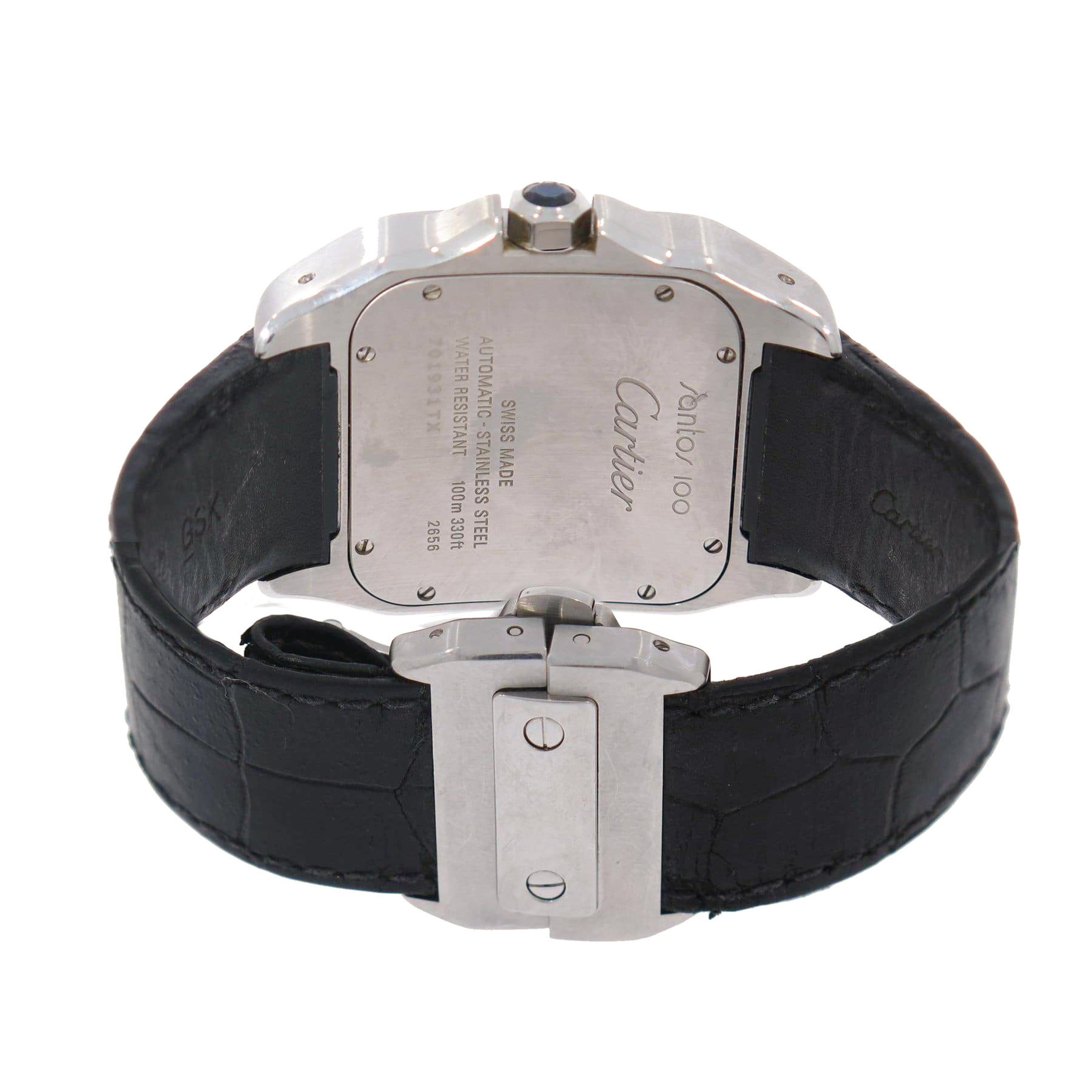 Modern Cartier Santos 100 Stainless Steel Wristwatch