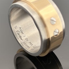 Cartier Santos 100 Steel & 18k Gold Wide Band Sz 63 (US 10 1/4)