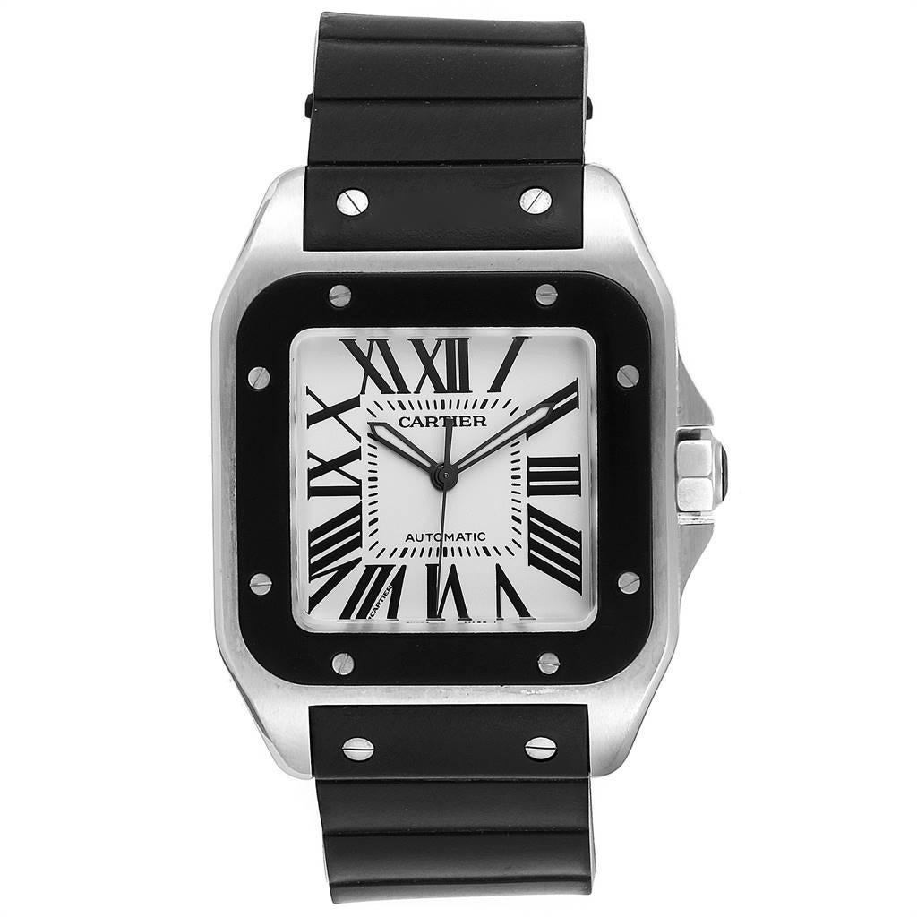 cartier santos 100 rubber strap