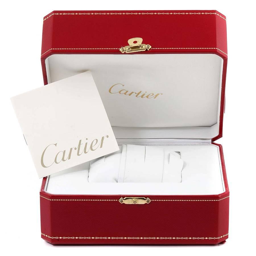 Cartier Santos 100 Steel Midsize White Strap Mens Watch W20106X8 1