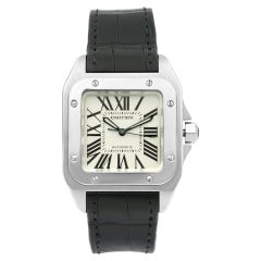 Cartier Santos 100 Steel Silver Roman Dial Automatic Men's Watch W20106X8