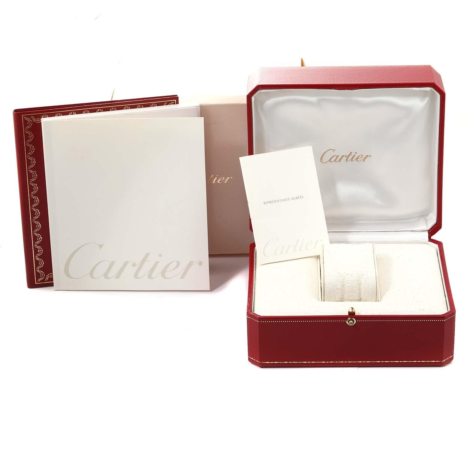 Cartier Santos 100 Stahl Gelbgold 38mm Silber Zifferblatt Herrenuhr W20072X7 im Angebot 2