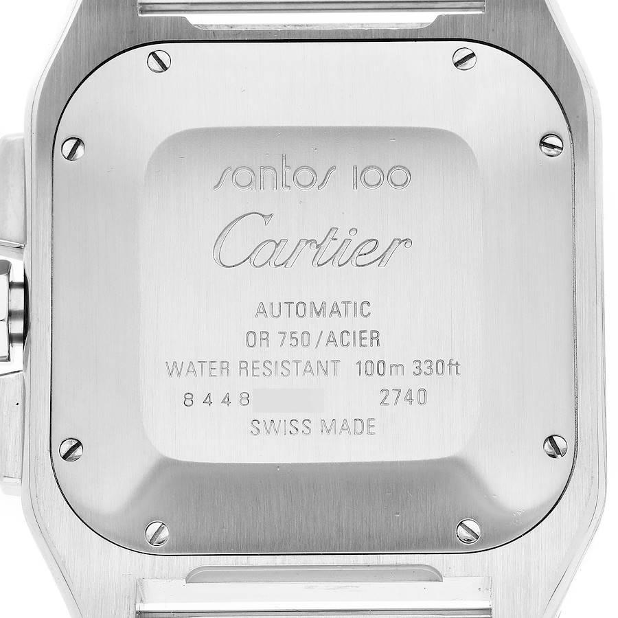 Cartier Santos 100 Steel Yellow Gold Chronograph Mens Watch W20091X7 2
