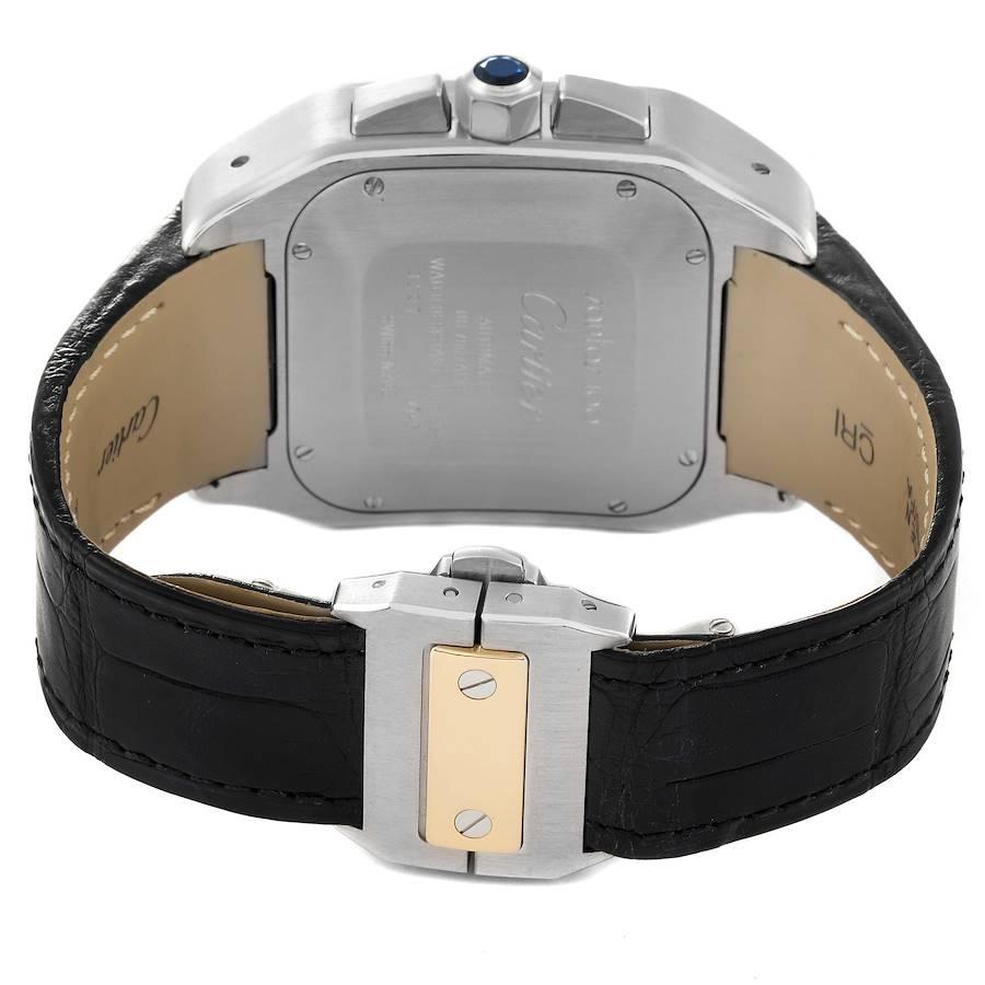 Uomo Orologio da uomo Cartier Santos 100 Cronografo in acciaio e oro giallo W20091X7