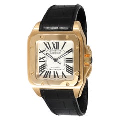 Cartier Santos 100 W20071Y1 Men's Watch in 18kt Yellow Gold