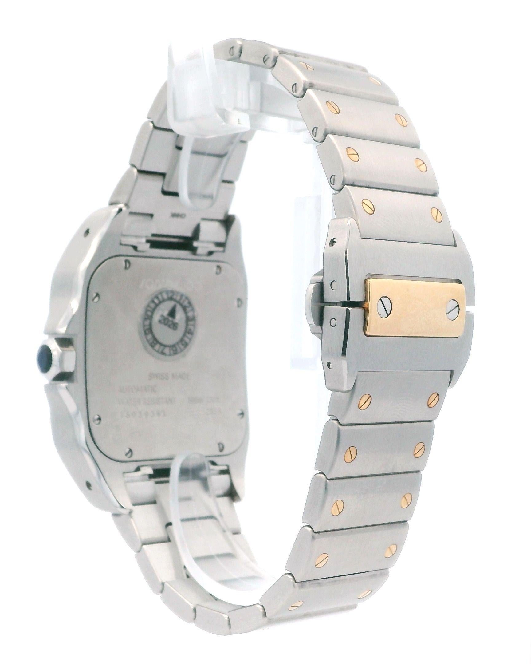 Men's Cartier santos 100 W200728G 18K Two-Tone W/Card  7/24 silver dial For Sale