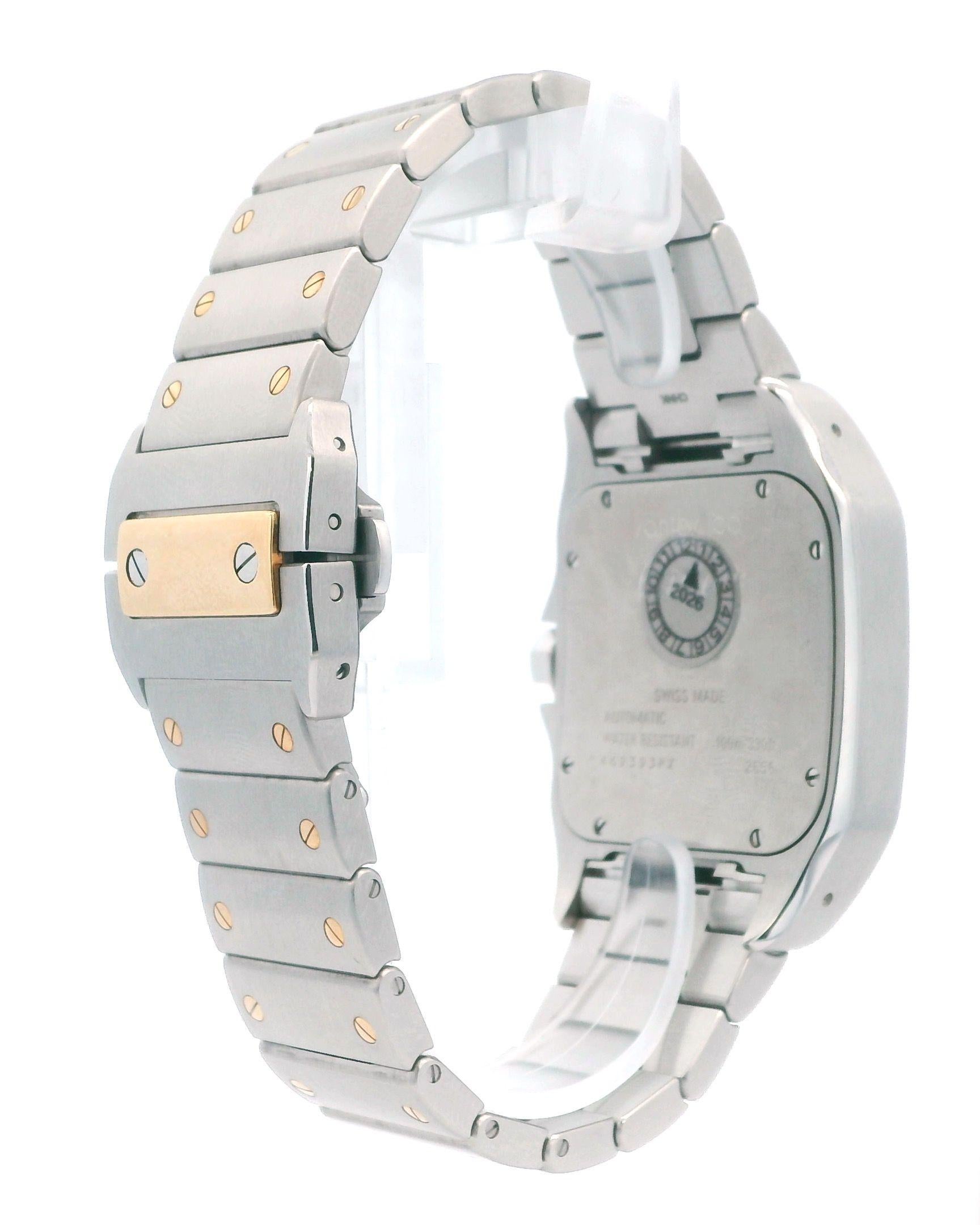 Cartier santos 100 W200728G 18K Two-Tone W/Card  7/24 silver dial For Sale 1