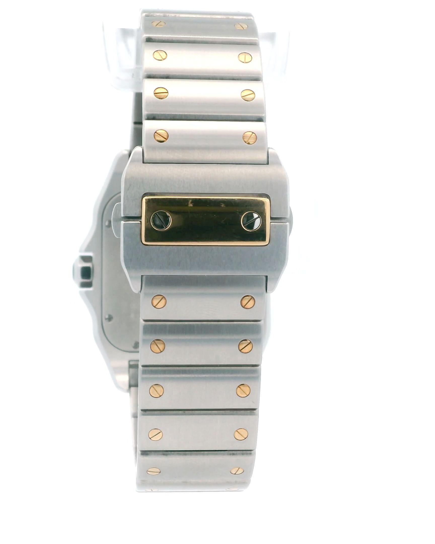Cartier santos 100 W200728G 18K Two-Tone W/Card  7/24 silver dial For Sale 2