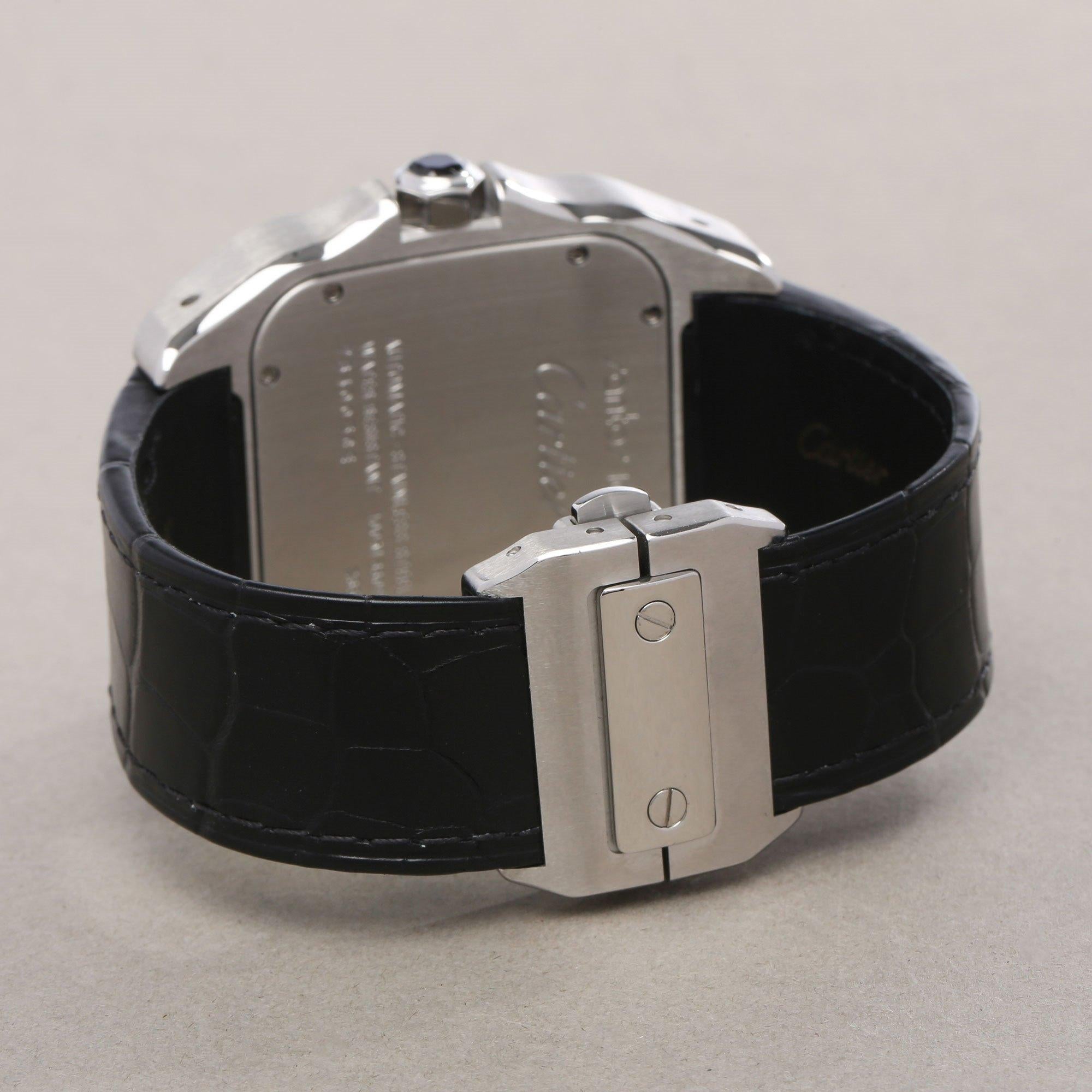 Cartier Santos 100 W20073X8 or 2856 Men's Stainless Steel Large Watch In Good Condition In Bishops Stortford, Hertfordshire