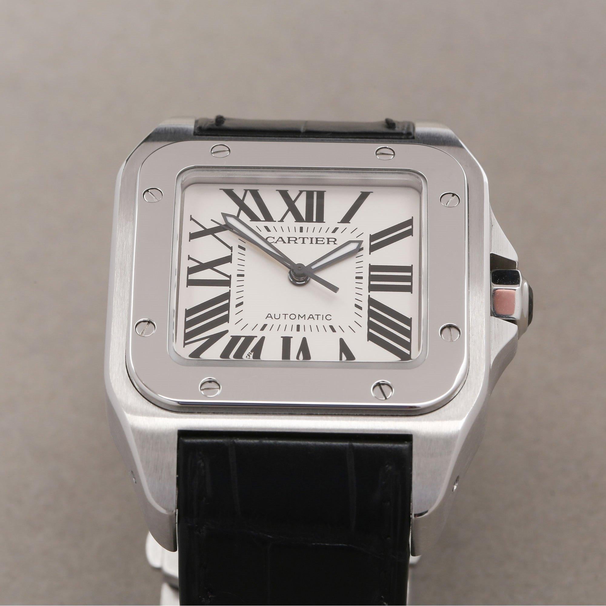 Cartier Santos 100 W20073X8 or 2856 Men's Stainless Steel Large Watch 2