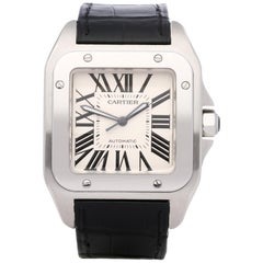 Cartier Santos 100 W20073X8 or 2856 Men's Stainless Steel Large Watch