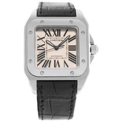 Cartier Santos 100 w20106x8 Stainless Steel w/ a White dial 33mm Automatic watch