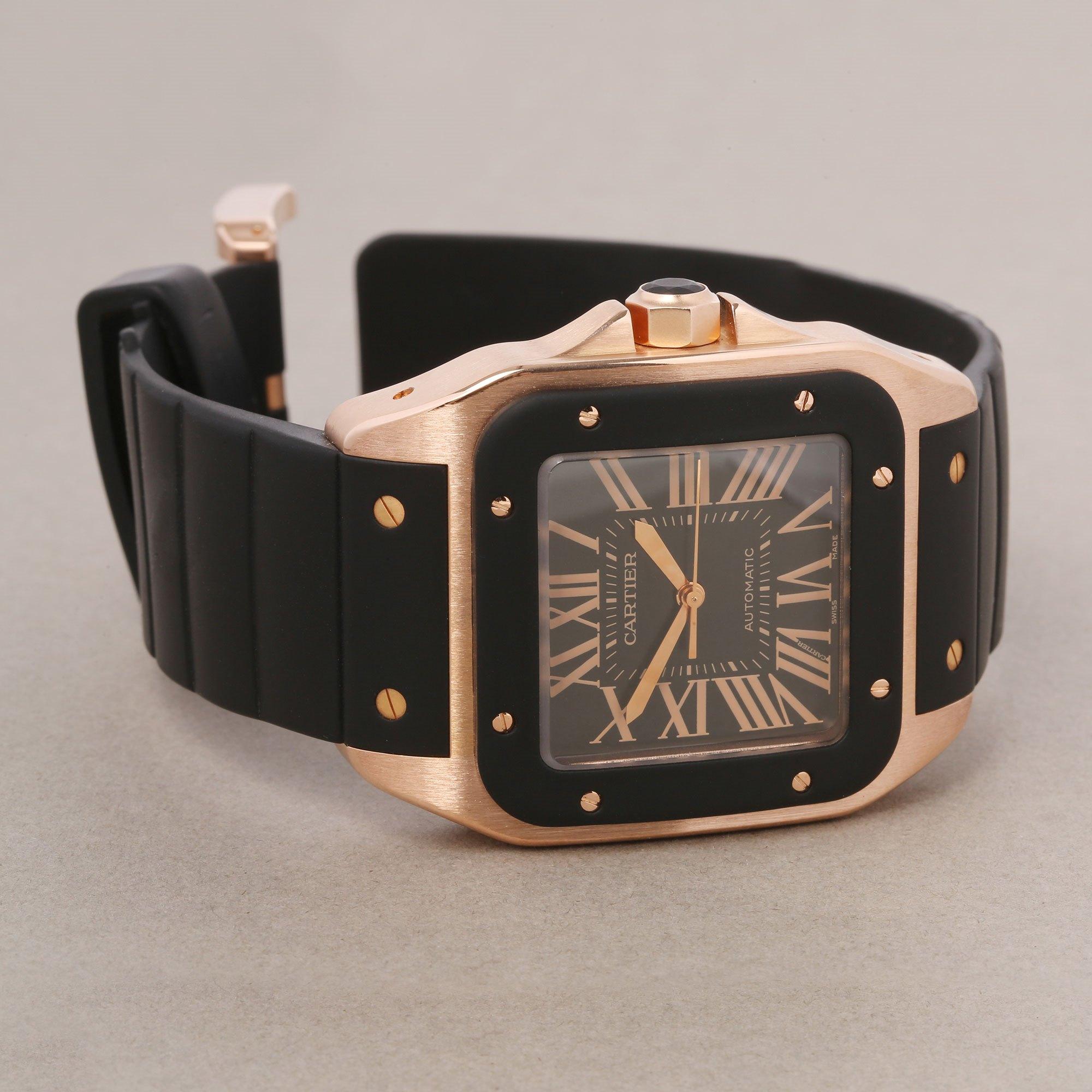 Cartier Santos 100 W20124U2 or 2792 Men's Rose Gold XL Watch 1