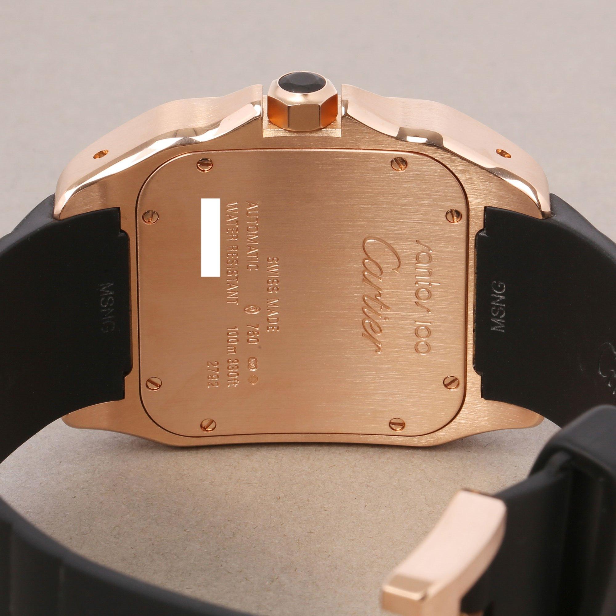 Cartier Santos 100 W20124U2 or 2792 Men's Rose Gold XL Watch 2