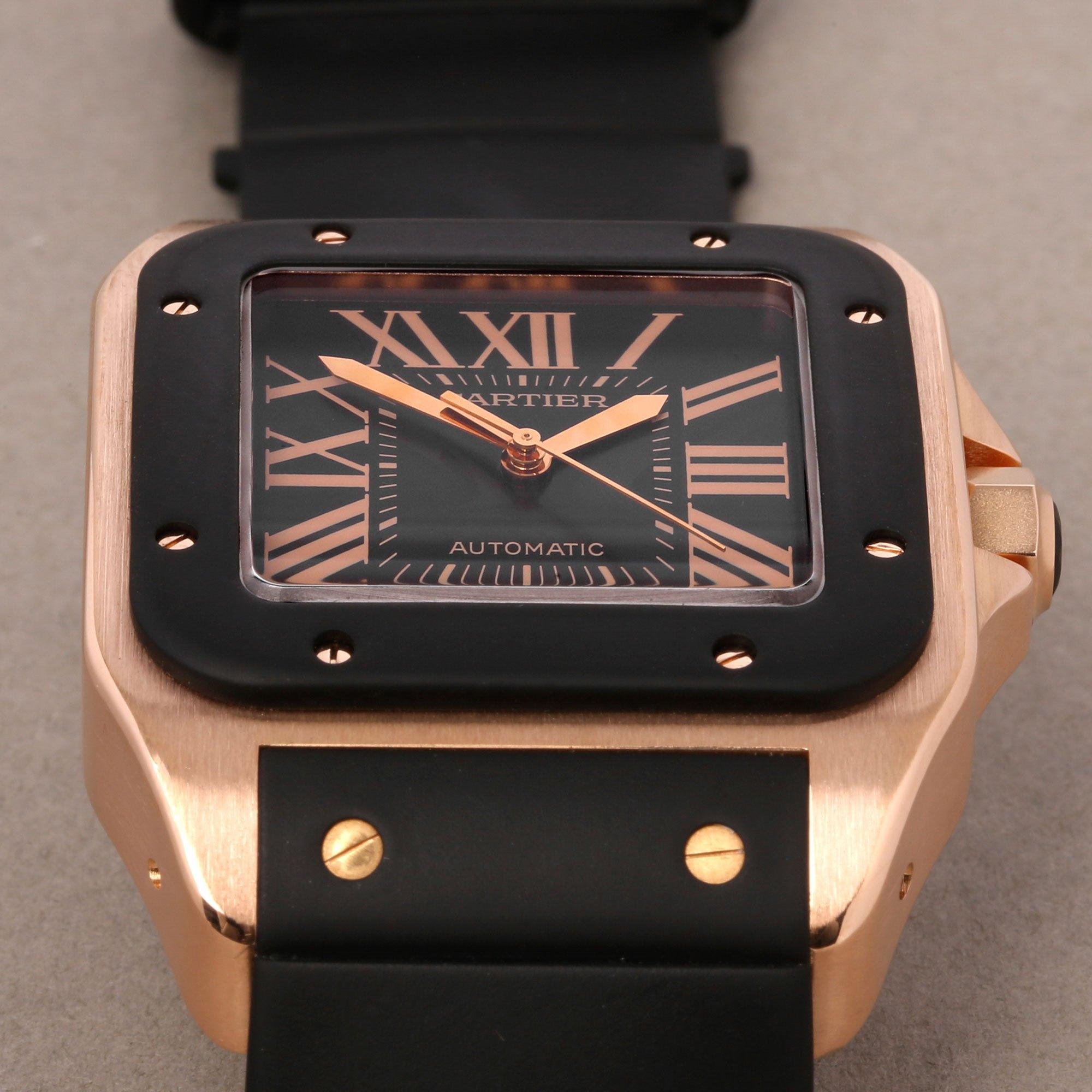 Cartier Santos 100 W20124U2 or 2792 Men's Rose Gold XL Watch 4
