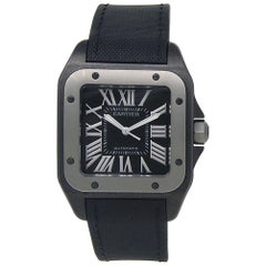 Cartier Santos 100 W2020010, Black Dial, Certified and Warranty
