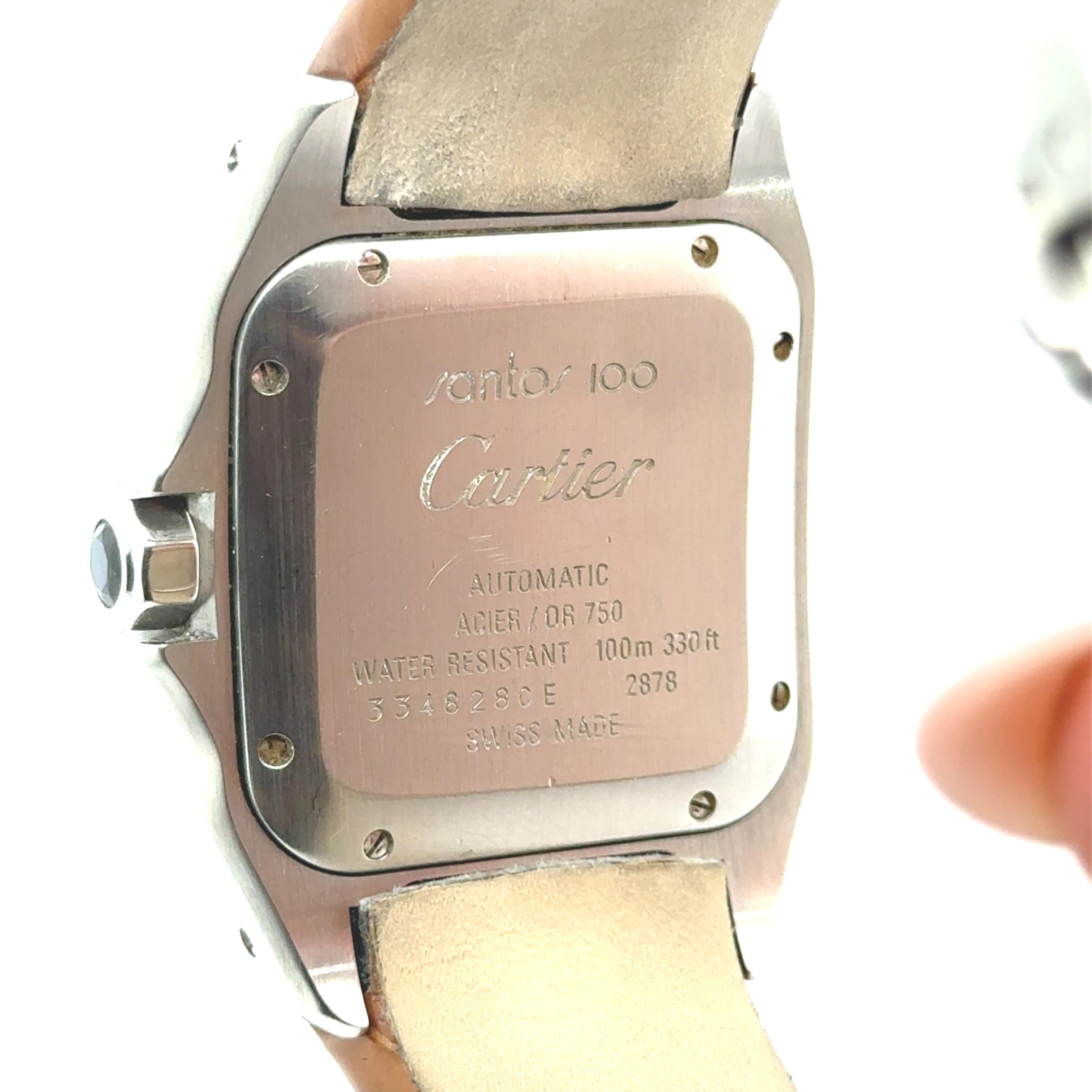 Cartier Santos 100 Watch  

Discover this stunning Cartier Santos 100, an iconic model from the house of Cartier, dating back to 2006. An exceptional timepiece that combines elegance, history, and mechanical perfection.  

- Case: A sophisticated