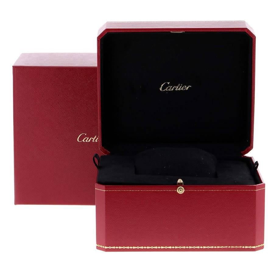 Cartier Santos 100 White Gold Blue MOP Dial Diamond Ladies Watch WM503251 For Sale 1