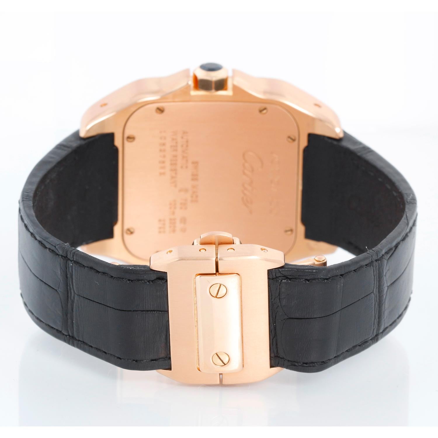 Cartier Santos 100 XL 18K Rose Gold Men's Watch 2792 W20095Y1 For Sale 1