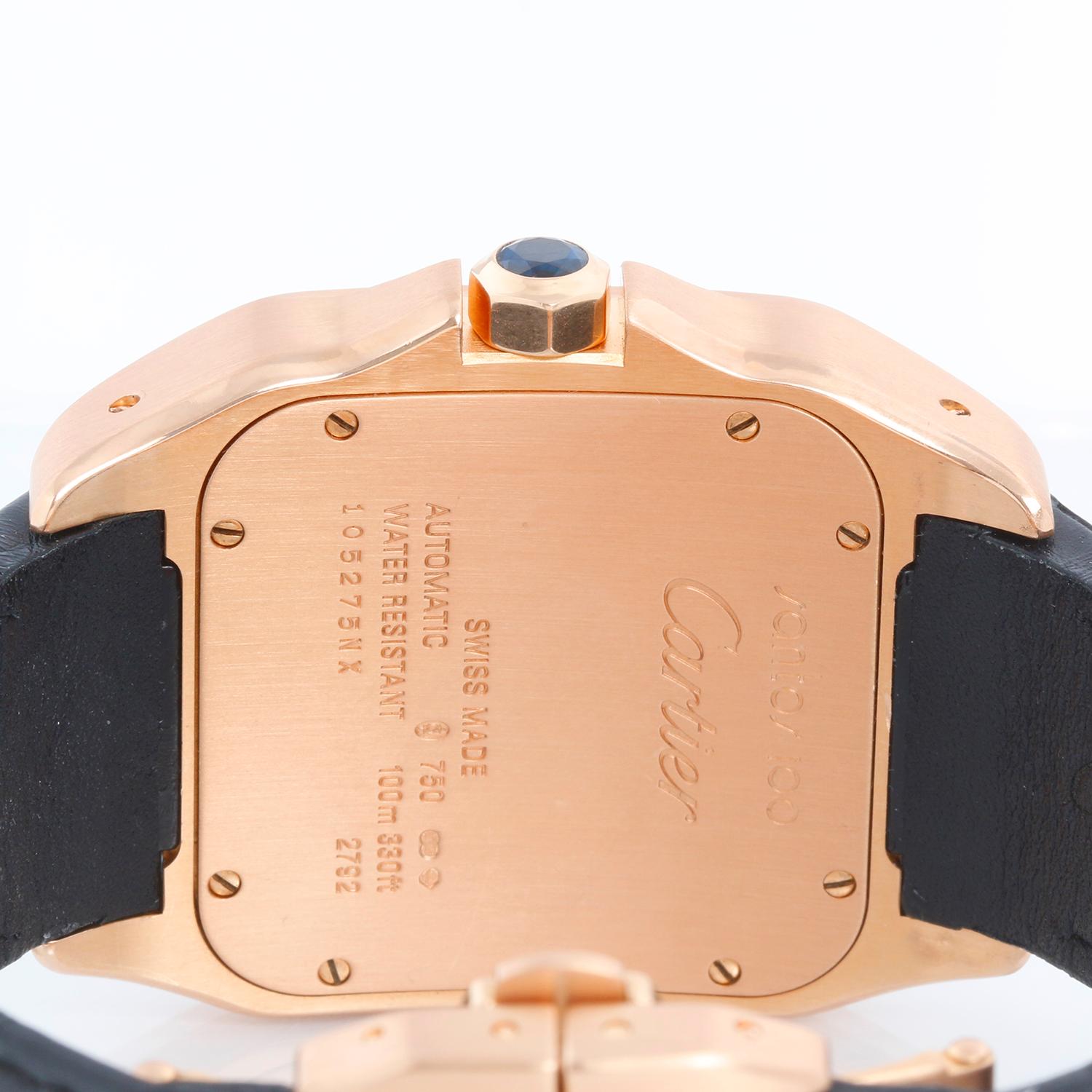 Cartier Santos 100 XL 18K Rose Gold Men's Watch 2792 W20095Y1 For Sale 2