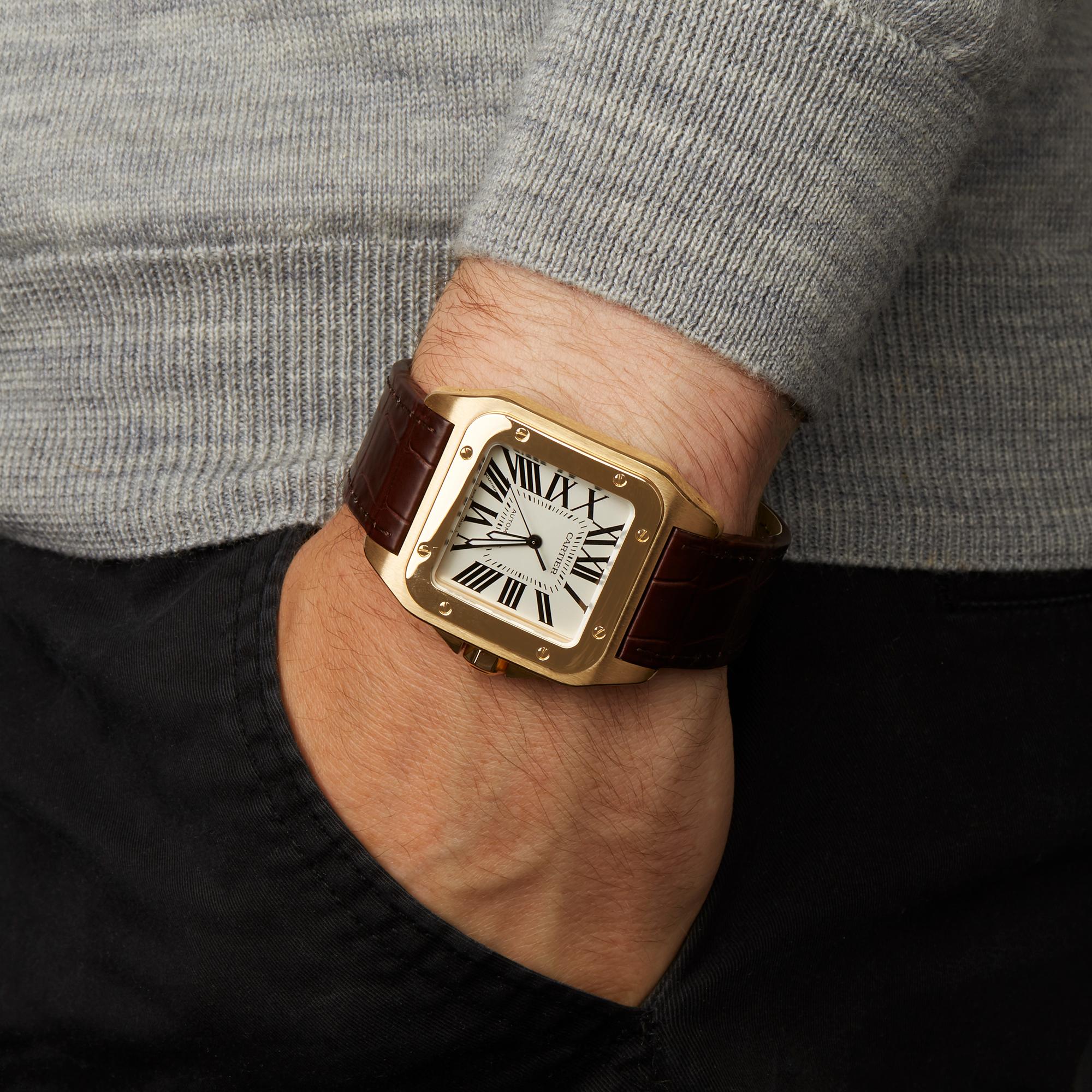Cartier Santos 100 Extra Large 18 Karat Gold 2657 or W20071Y1 Wristwatch 2