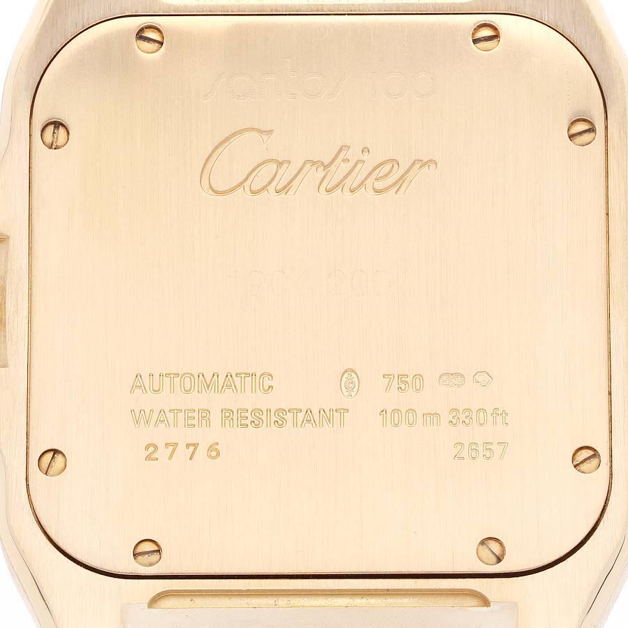 Cartier Santos 100 XL Oro Giallo 18K Cinturino Nero Orologio Uomo W20071Y1 In condizioni ottime a Atlanta, GA