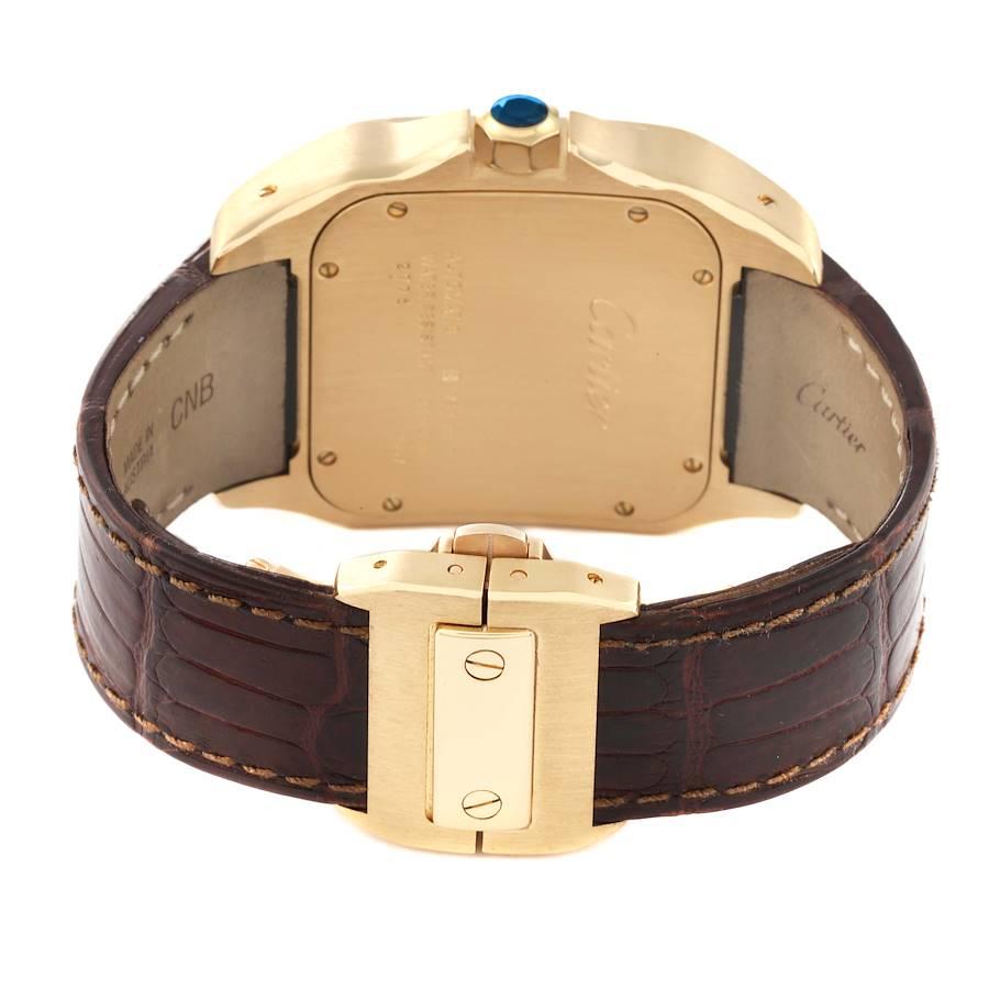 Cartier Santos 100 XL Oro Giallo 18K Cinturino Nero Orologio Uomo W20071Y1 1