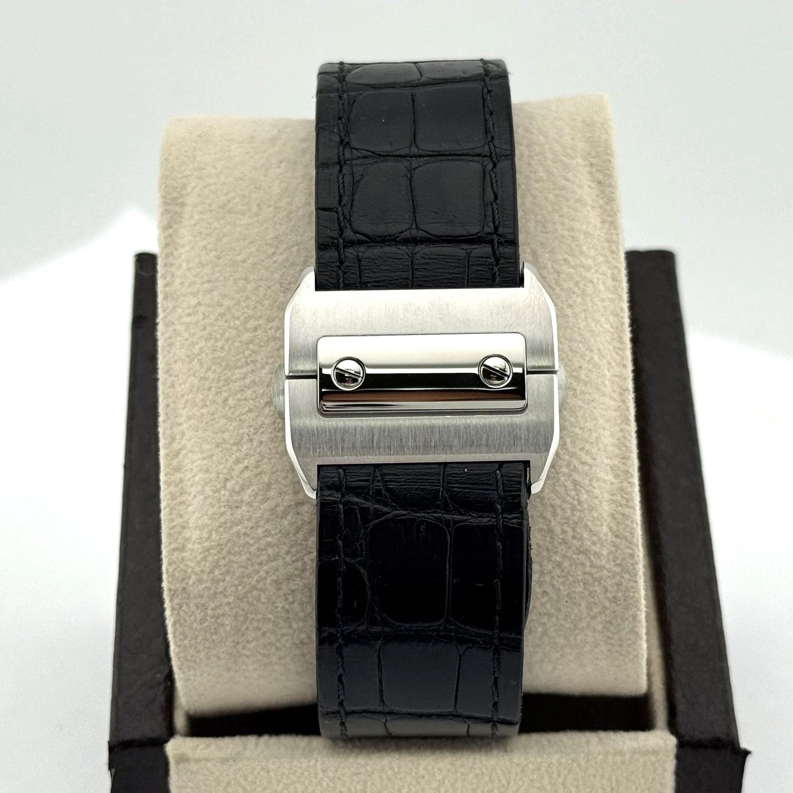 Cartier Santos 100 XL 2656 38mm Esfera blanca Acero inoxidable Correa de piel en venta 1
