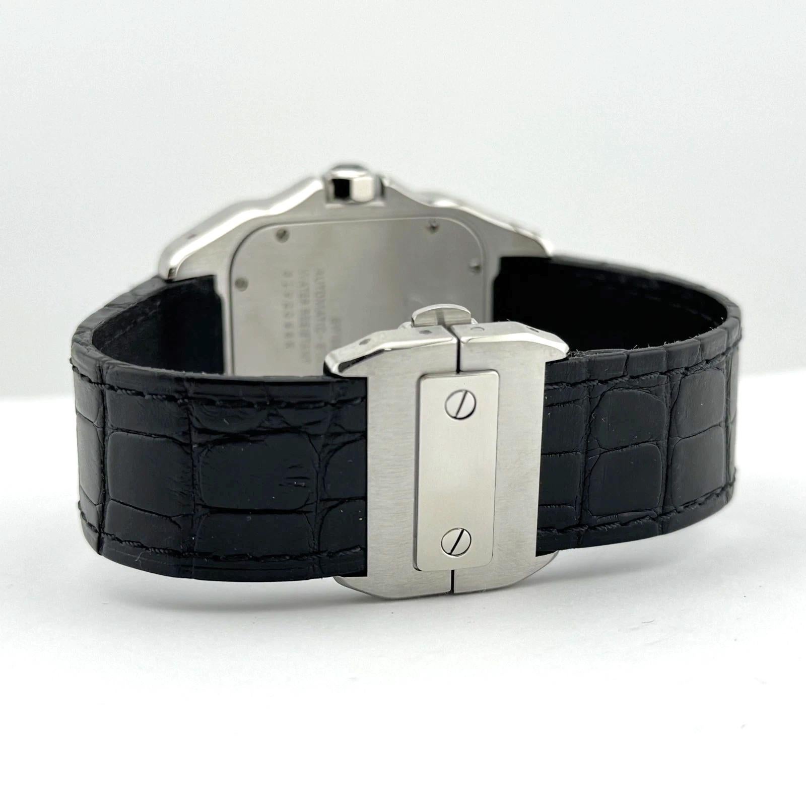 Cartier Santos 100 XL 2656 38mm Esfera blanca Acero inoxidable Correa de piel en venta 3