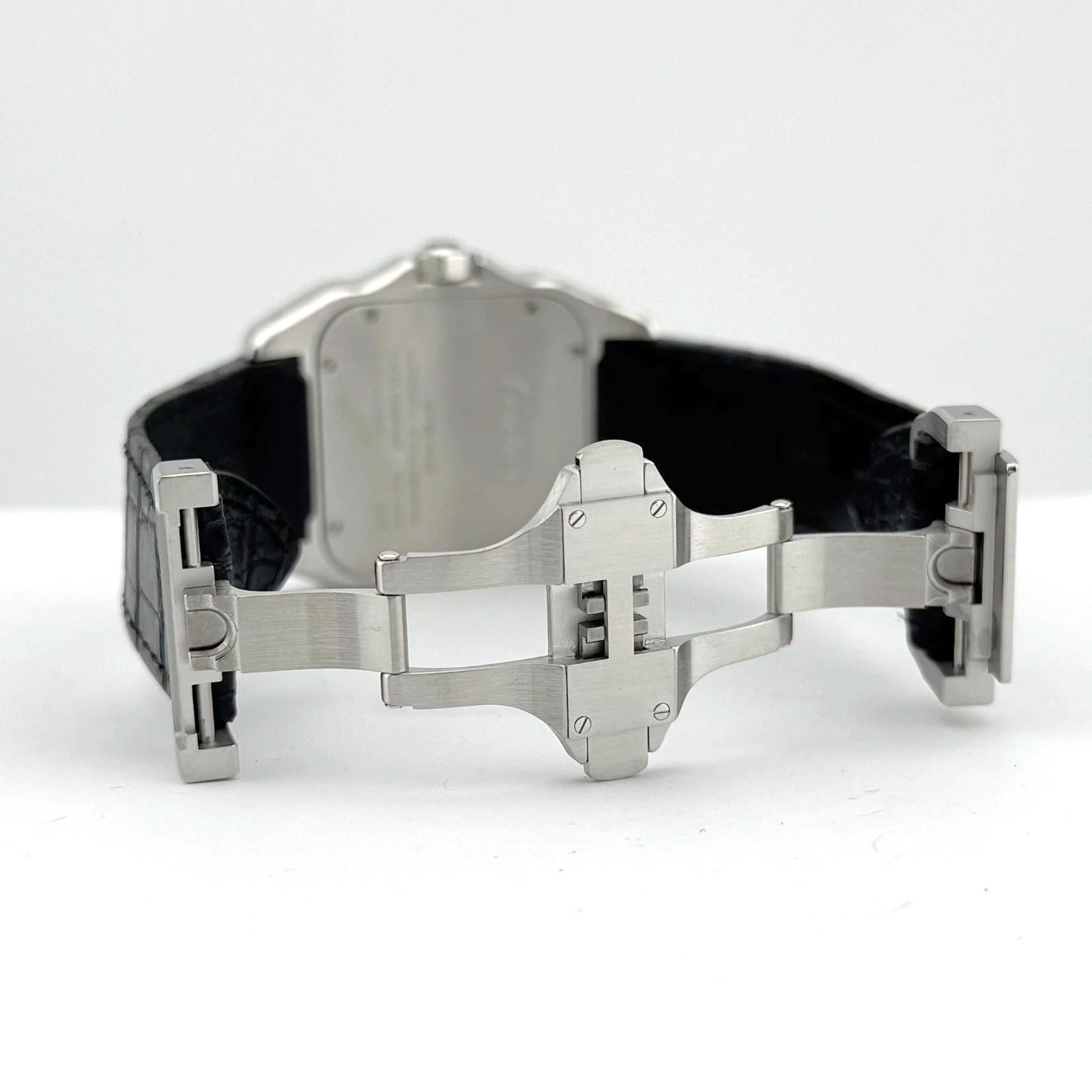 Cartier Santos 100 XL 2656 38mm Esfera blanca Acero inoxidable Correa de piel en venta 4