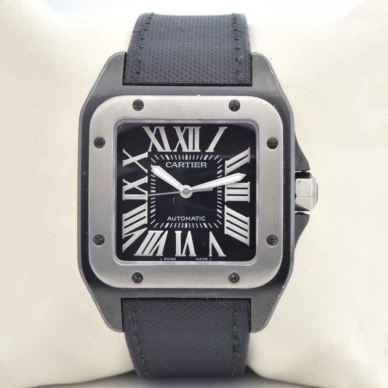 Cartier Santos 100 XL 2656 Textile Strap For Sale at 1stDibs