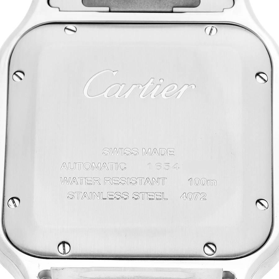 Cartier Santos 100 XL Blue Dial Steel Mens Watch WSSA0013 Box Card In Excellent Condition In Atlanta, GA