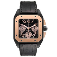 Cartier Santos 100 XL Carbon Rose Gold Chronograph Watch W2020004