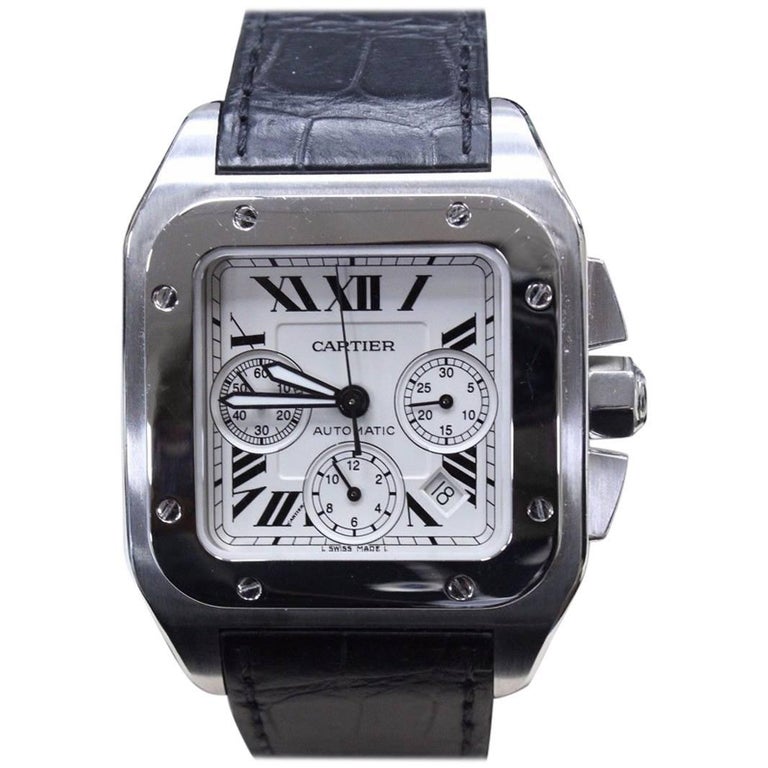 Cartier Santos 100 XL Chronograph 2740 Stainless Steel at 1stDibs