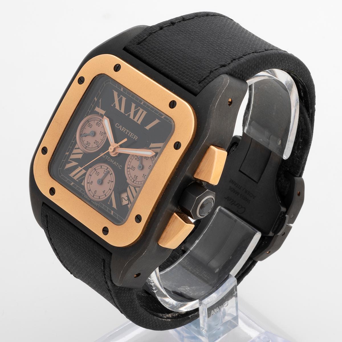 cartier santos 100 xl chronograph rose gold
