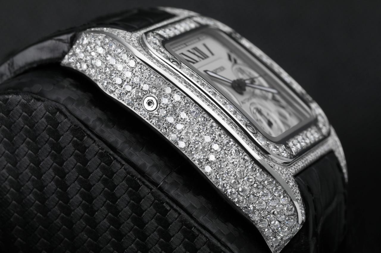 iced out cartier watch for sale