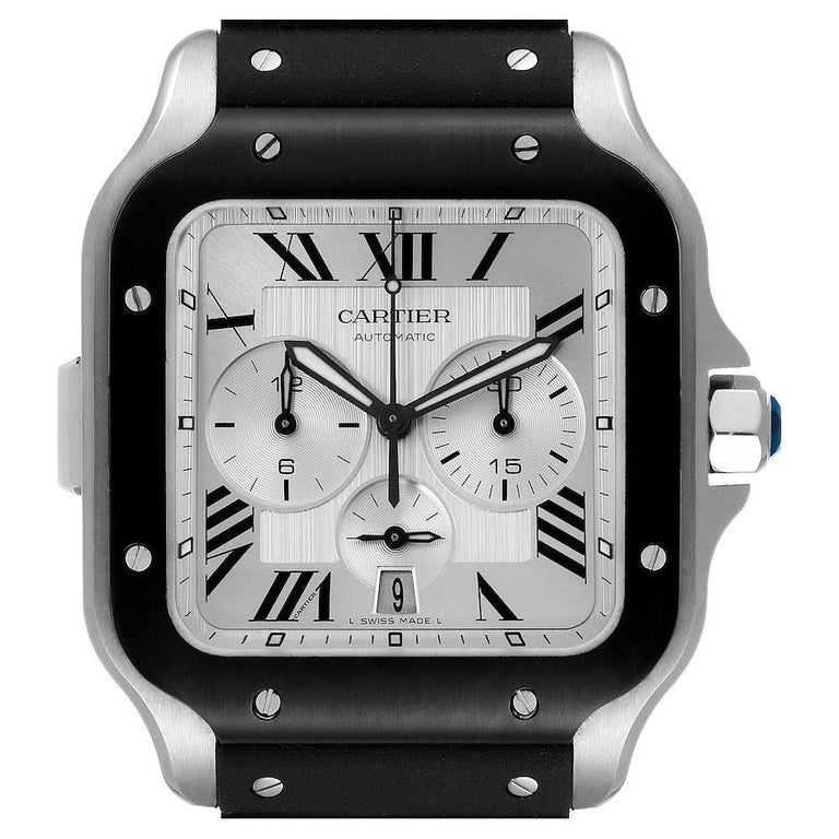 montre cartier santos 100 bracelet caoutchouc