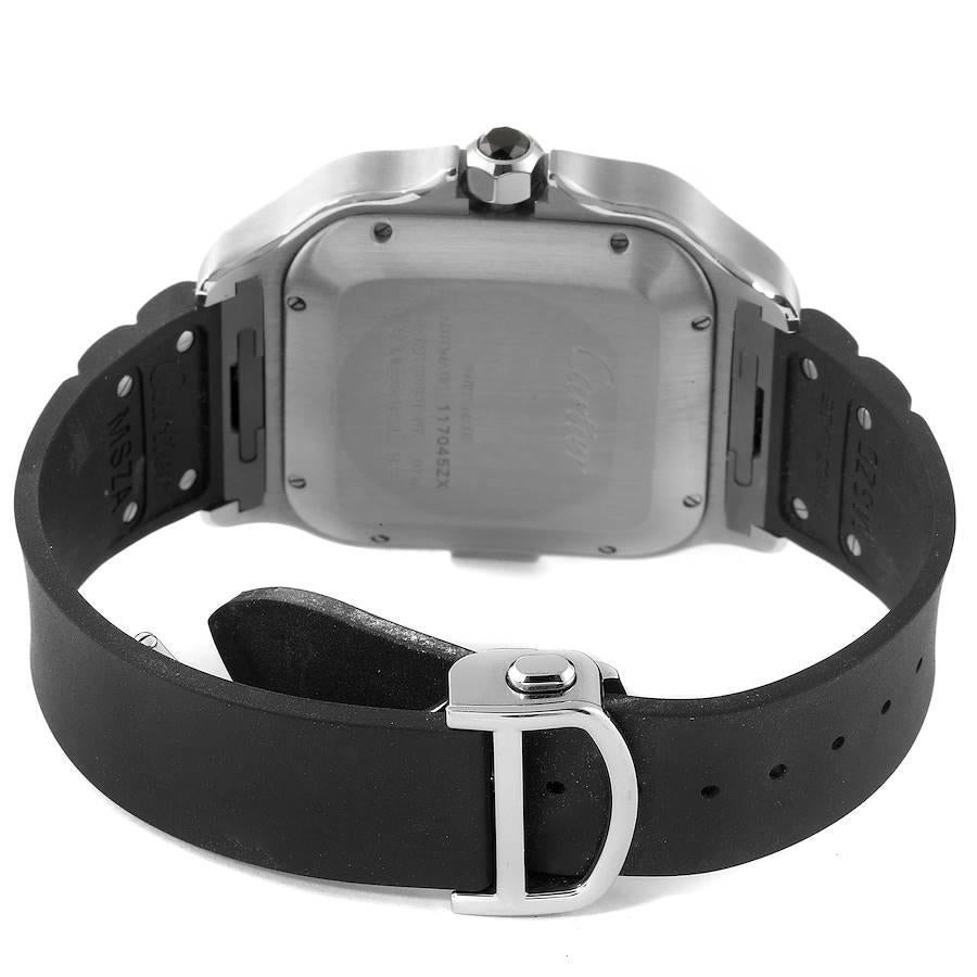Cartier Santos 100 XL Chronograph Stahl Kautschukarmband Herrenuhr WSSA0017 im Angebot 1