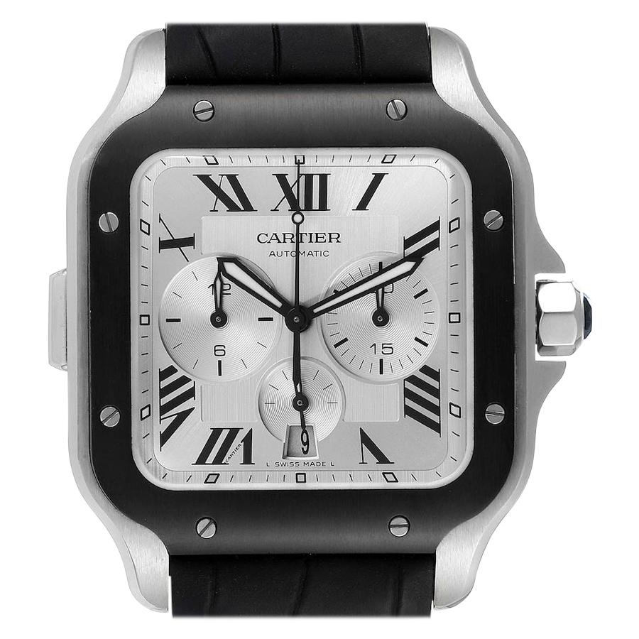 Cartier Stainless Steel Santos 100 XL Chronograph Wristwatch at 1stDibs ...